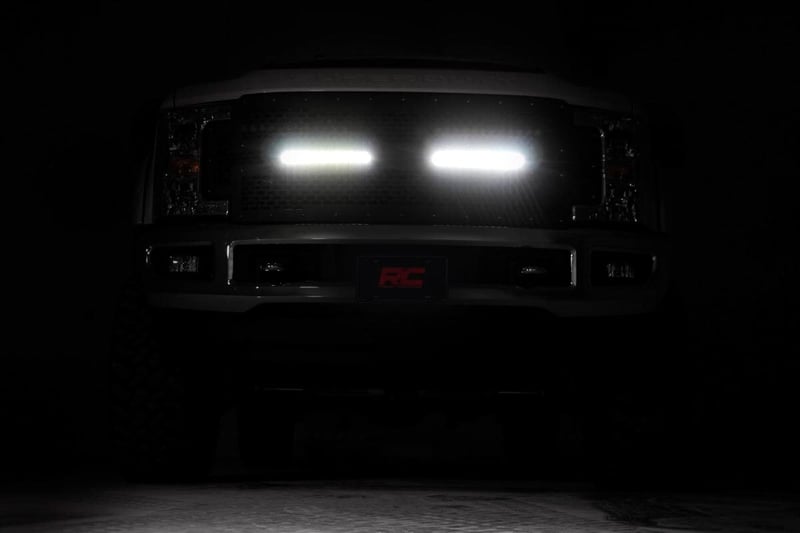 RC Mesh Grille | 12" Dual Row LED | Black | Ford F-250/F-350 Super Duty (17-19) (manufacturer page)