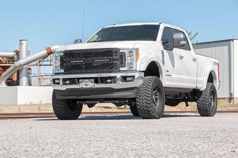 RC Mesh Grille | 12" Dual Row LED | Black | Ford F-250/F-350 Super Duty (17-19) (manufacturer page)