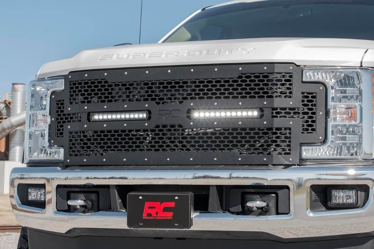 Mesh Grille | 12" Dual Row LED | Black | Ford F-250/F-350 Super Duty (17-19) - Lighting & Acc (Image 6 of 6)