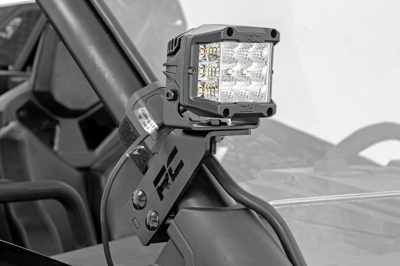 RC LED Light Kit | "A" Pillar Mount | 2" Black Pair | Amber DRL | Polaris RZR PRO XP (manufacturer page)