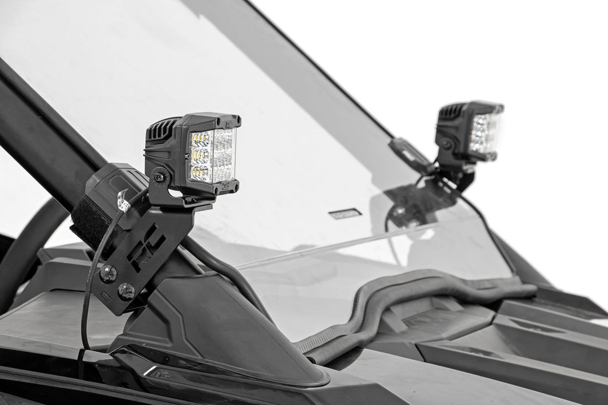 LED Light Kit | "A" Pillar Mount | 2" Black Pair | Spot | Polaris RZR PRO XP - Lighting & Acc (Image 2 of 6)