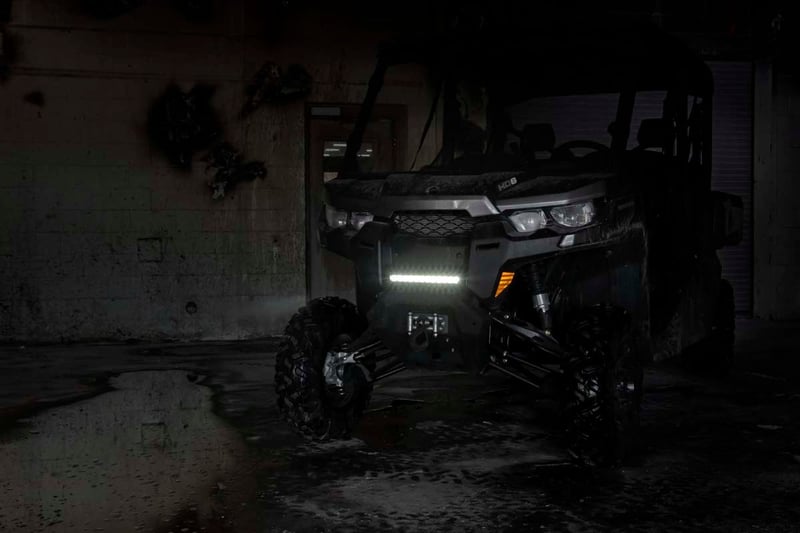 RC LED Light | Bumper Mount | 12" Black Single Row | Can-Am Defender HD 8/HD 9/HD 10 (manufacturer page)