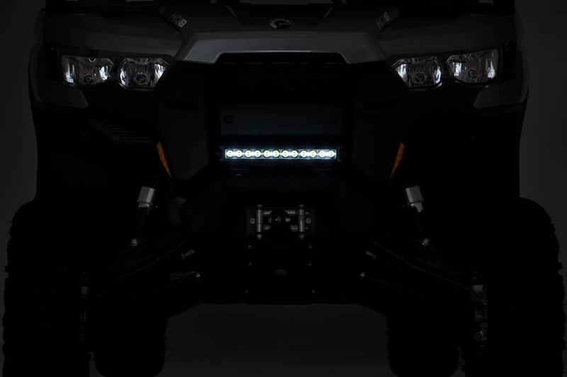 RC LED Light | Bumper Mount | 12" Black Single Row | Can-Am Defender HD 8/HD 9/HD 10 (manufacturer page)