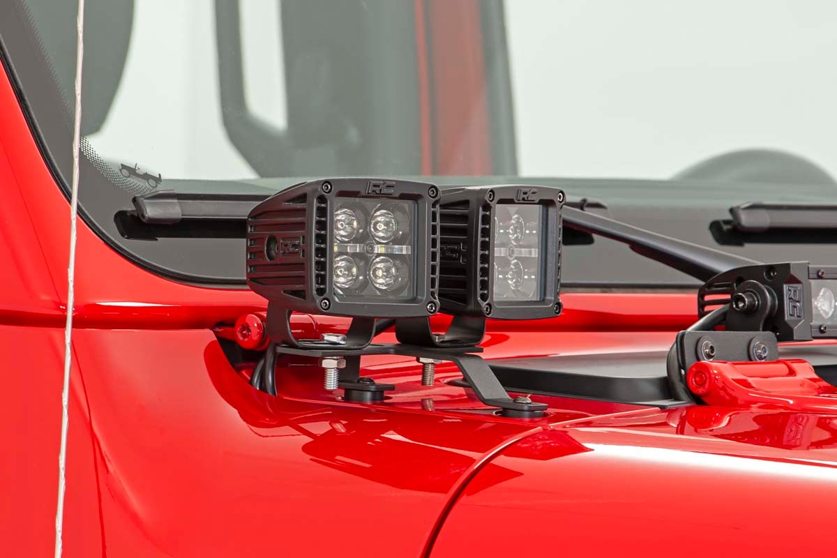 LED Light Kit | Quad | Cowl Mount | 2" Black | White DRL | Jeep Gladiator JT/Wrangler JL (18-26) - Lighting & Acc (Image 6 of 6)