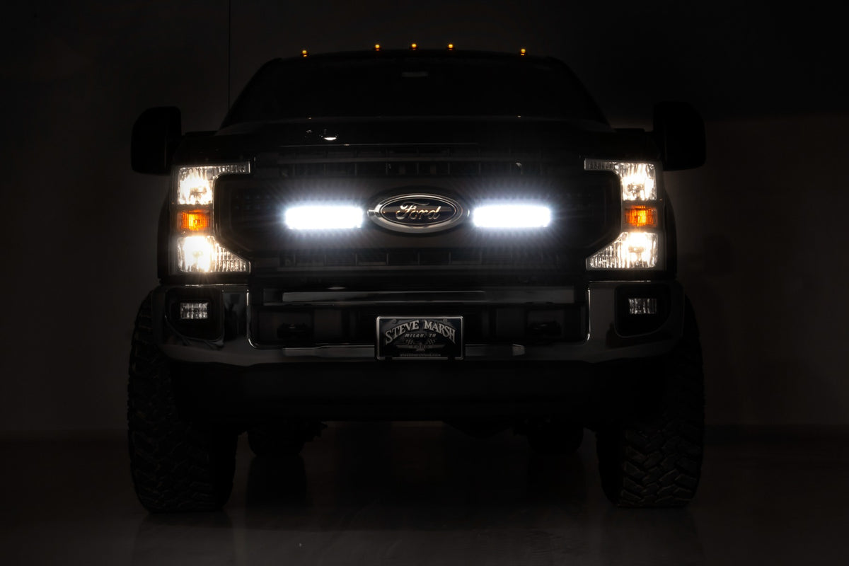 LED Light Kit | Grille Mount | 10 Inch Black | Slimline | Ford F-250 Super Duty (20-22) - Lighting & Acc (Image 3 of 6)