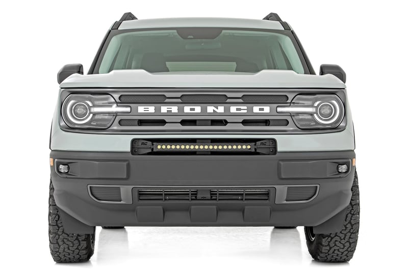 RC LED Light Kit | Bumper Mount | 20" Black Single Row | White DRL | Ford Bronco Sport (21-26) (manufacturer page)