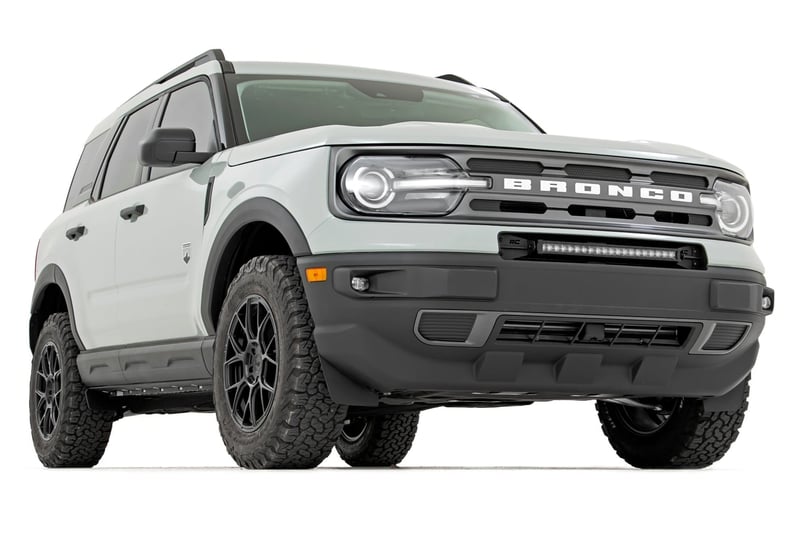 RC LED Light Kit | Bumper Mount | 20" Black Single Row | White DRL | Ford Bronco Sport (21-26) (manufacturer page)