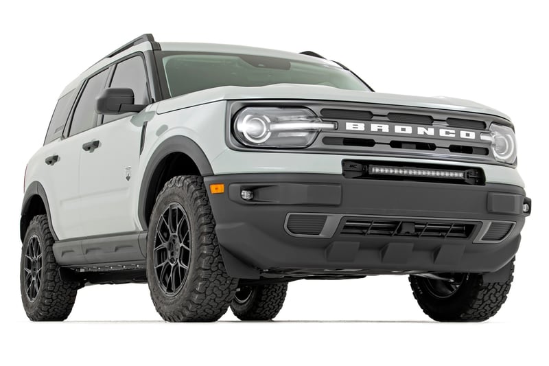RC LED Light Kit | Bumper Mount | 20" Black Single Row | White DRL | Ford Bronco Sport (21-26) (manufacturer page)