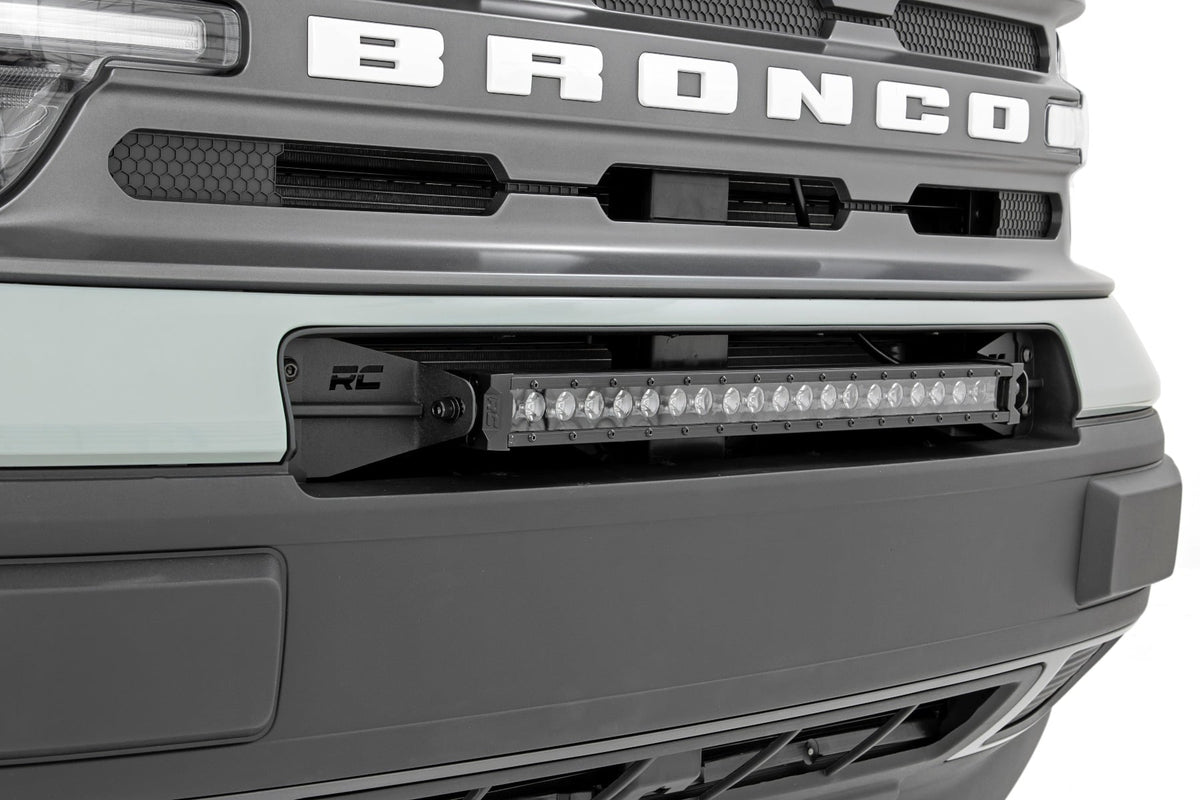 RC LED Light Kit | Bumper Mount | 20" Black Single Row | White DRL | Ford Bronco Sport (21-26) (manufacturer page)