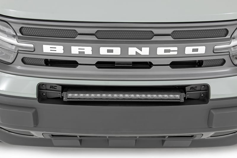 RC LED Light Kit | Bumper Mount | 20" Black Single Row | White DRL | Ford Bronco Sport (21-26) (manufacturer page)