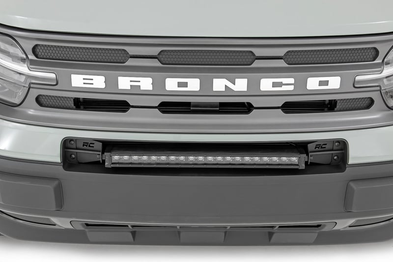 RC LED Light Kit | Bumper Mount | 20" Black Single Row | White DRL | Ford Bronco Sport (21-26) (manufacturer page)