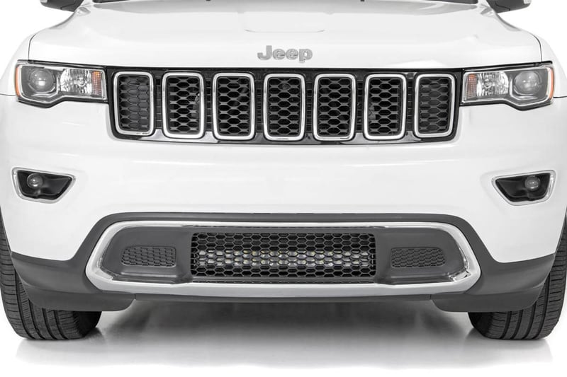 RC LED Light Kit | Bumper Mount | 20" Black Dual Row| Amber DRL | Jeep Grand Cherokee WK2 (11-20) (manufacturer page)