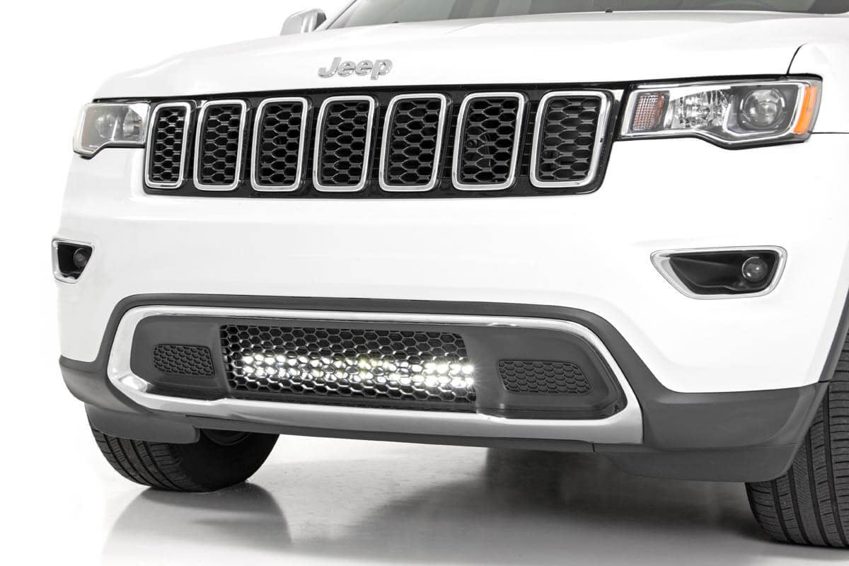 RC LED Light Kit | Bumper Mount | 20" Black Dual Row| Amber DRL | Jeep Grand Cherokee WK2 (11-20) (manufacturer page)