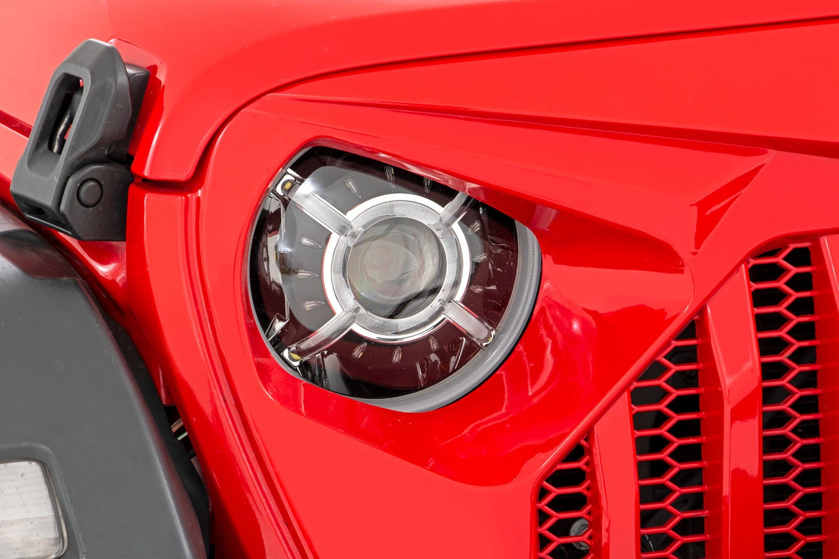 9 Inch DRL Halo LED Headlights | DOT Approved | Jeep Gladiator JT/Wrangler JL (18-26) - Lighting & Acc (Image 3 of 6)
