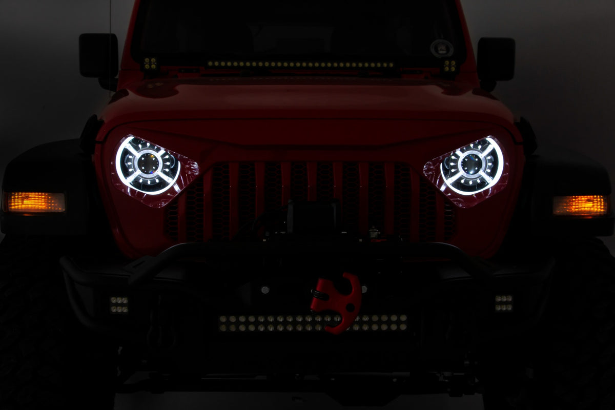 9 Inch DRL Halo LED Headlights | DOT Approved | Jeep Gladiator JT/Wrangler JL (18-26) - Lighting & Acc (Image 1 of 6)