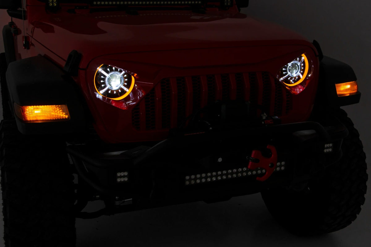9 Inch DRL Halo LED Headlights | DOT Approved | Jeep Gladiator JT/Wrangler JL (18-26) - Lighting & Acc (Image 6 of 6)