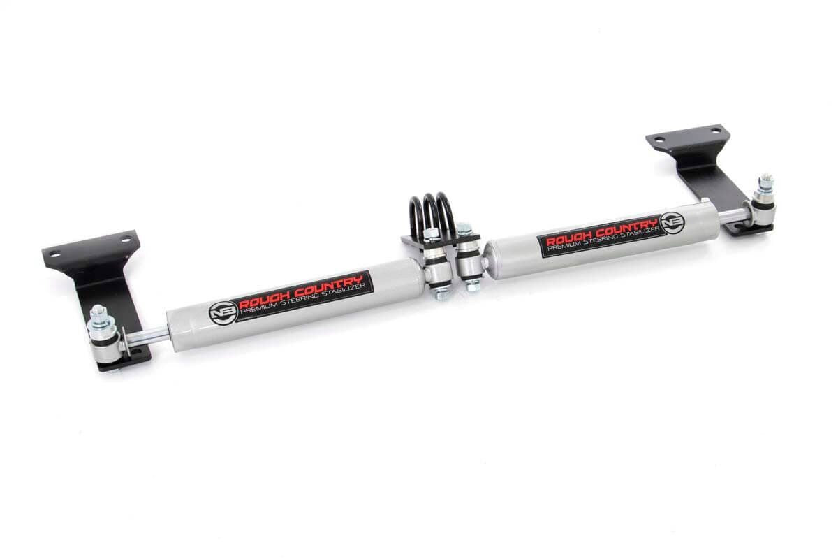 Rough Country 8749030 N3 Steering Stabilizer | Dual | 2-8 Inch Lift | Ford Excursion (00-05)/Super Duty (99-04) - Image 1