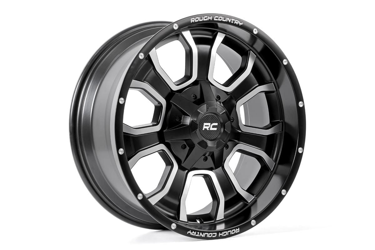 Rough Country 93 Series Wheel | One-Piece | Machined Black | 20x9 | 6x5.5/6x135 | 0mm - RC Wheels (Image 1 of 4)