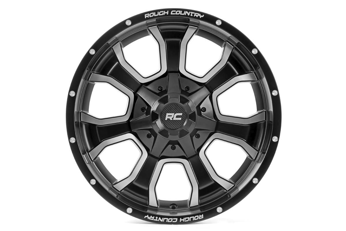 Rough Country 93209012 93 Series Wheel | One-Piece | Machined Black | 20x9 | 6x5.5/6x135 | 0mm - Image 2
