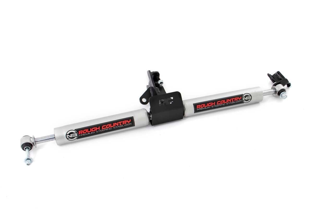 Rough Country 8749630 N3 Steering Stabilizer | Dual | 4 Inch Lift | Jeep Grand Cherokee WJ (99-04) - Image 1