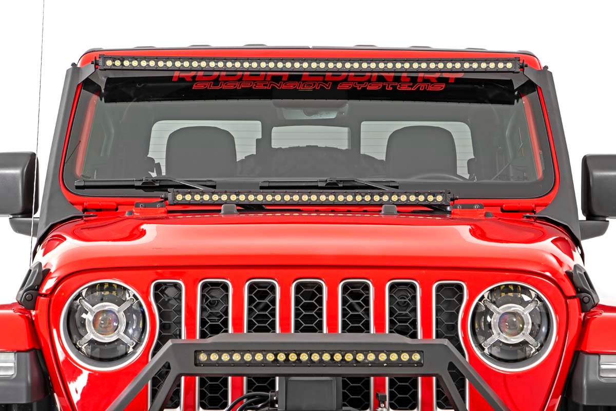 LED Light Kit | Windshield | 50" BLK Dual Row | WHT DRL | Jeep Gladiator JT/Wrangler JL (18-26) - Lighting & Acc (Image 6 of 6)