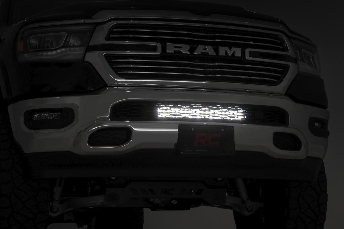 LED Light Kit | Bumper Mount | 20" Black Dual Row | White DRL | Ram 1500 (19-24) - Lighting & Acc (Image 5 of 6)
