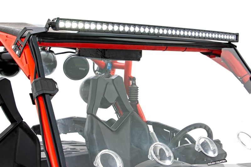 RC LED Light Kit | Front Mount | 40" Black Dual Row | White DRL | Can-Am Commander Max 1000 (manufacturer page)