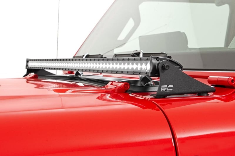 RC LED Light Kit | Cowl Mount | 50" Spectrum Single Row | Jeep Gladiator JT/Wrangler JL (18-26) (manufacturer page)