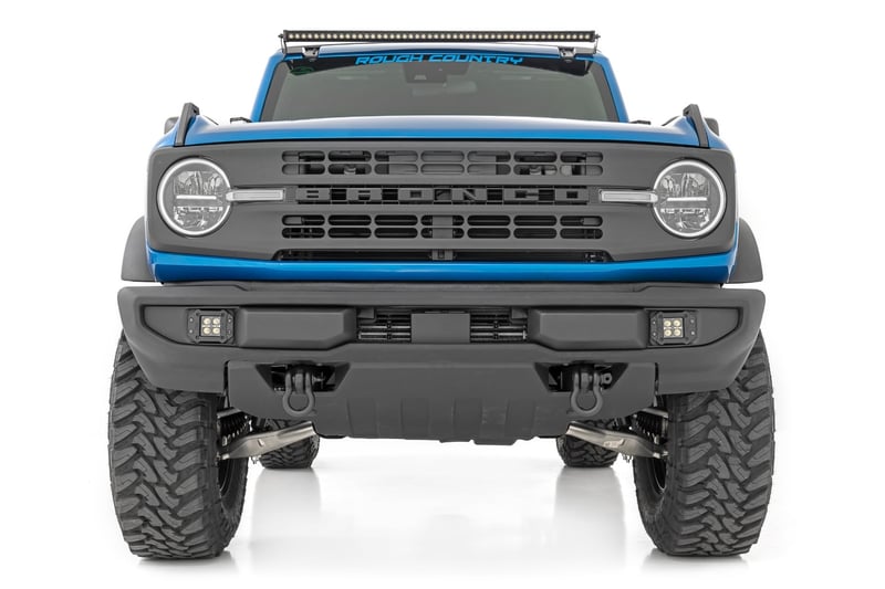 RC LED Light Kit | Upper Windshield | 50" Black Single Row | Ford Bronco (21-26) (manufacturer page)