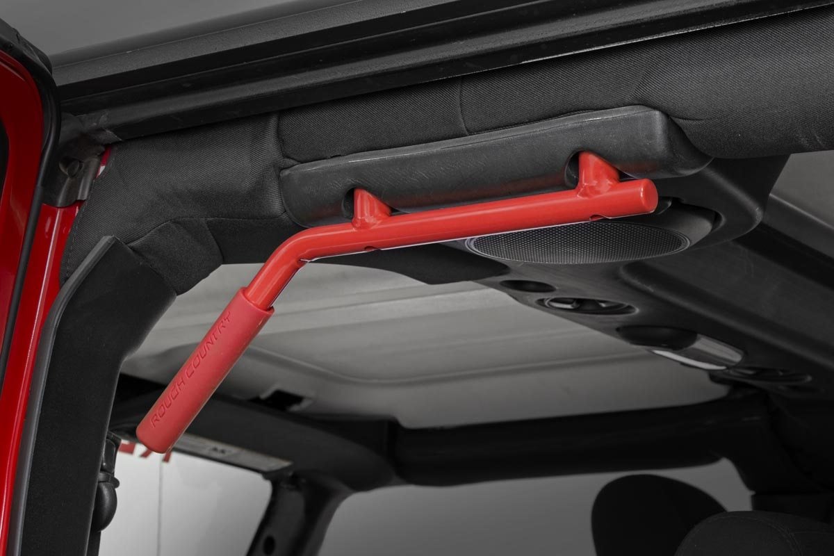 Grab Handles | Steel | FR & RR | Red | Jeep Wrangler JK/Wrangler Unlimited (07-18) - Interior & Mats (Image 3 of 3)