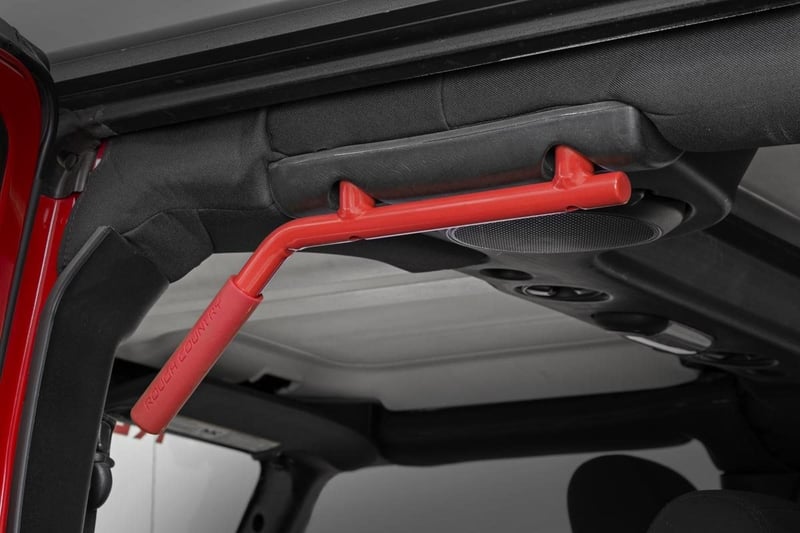 RC Grab Handles | Steel | FR & RR | Red | Jeep Wrangler JK/Wrangler Unlimited (07-18) (manufacturer page)