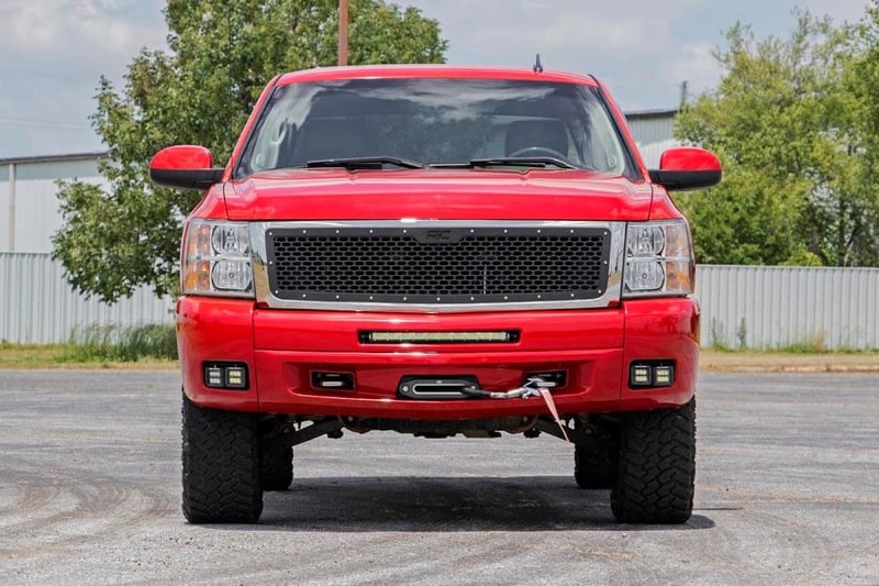 RC LED Light Kit | Fog | 2" Black Pairs x2 | White DRL | Chevy Silverado 1500/2500HD/3500HD 2WD/4WD (manufacturer page)