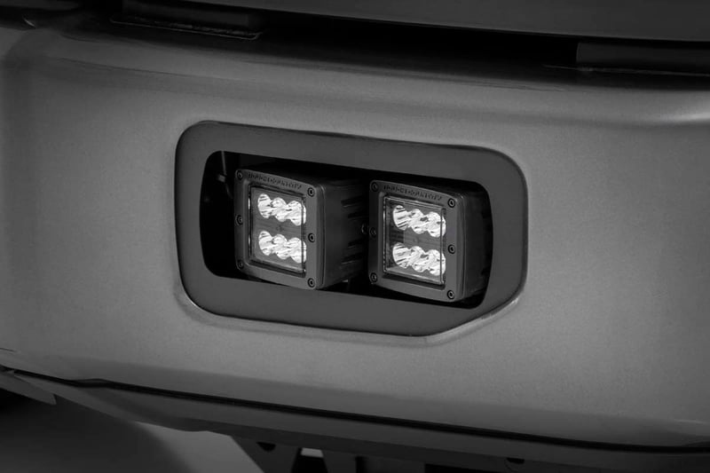 RC LED Light Kit | Fog Mount | Dual 2" Black Pairs | SAE | Ford F-150 (15-17) (manufacturer page)