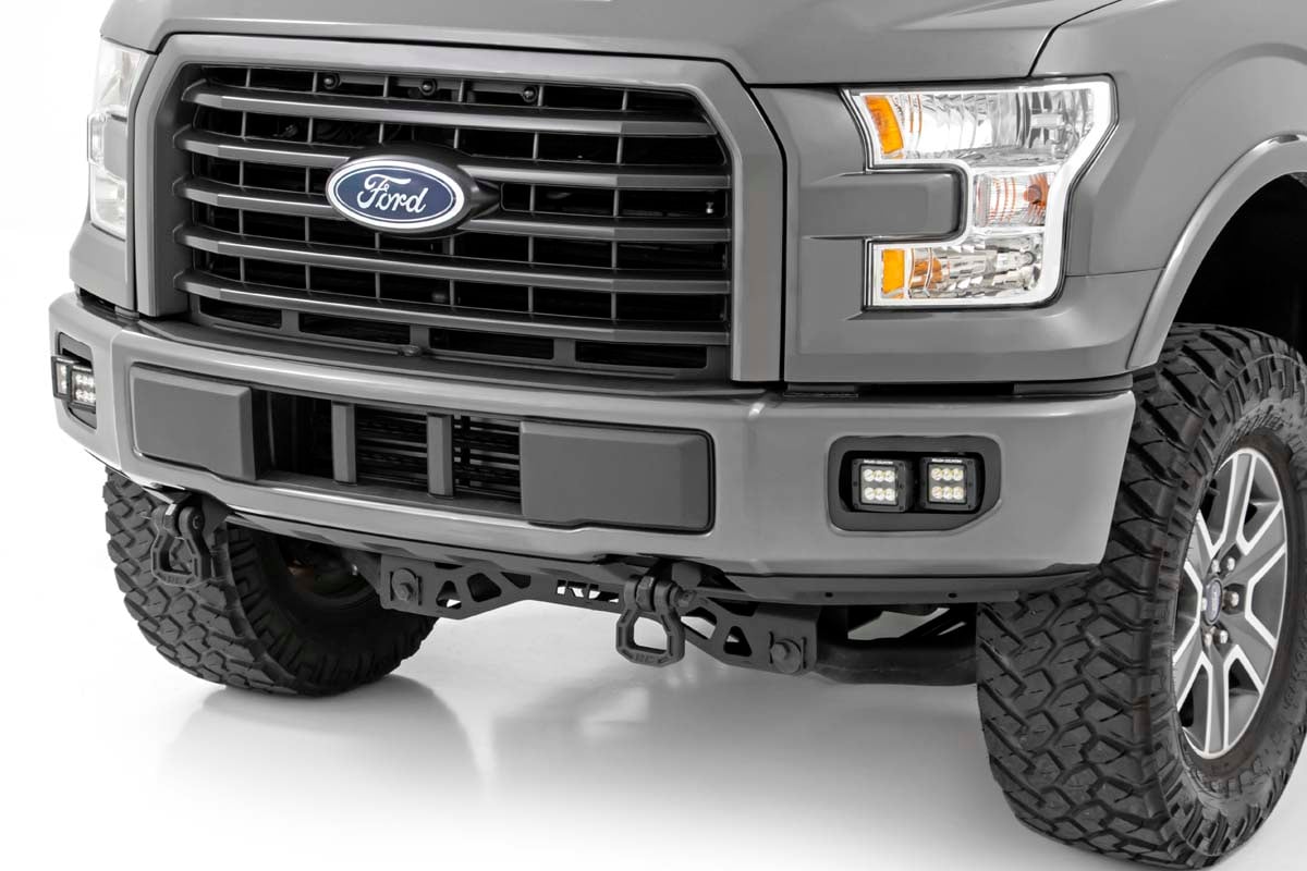 RC LED Light Kit | Fog Mount | Dual 2" Black Pairs | SAE | Ford F-150 (15-17) (manufacturer page)