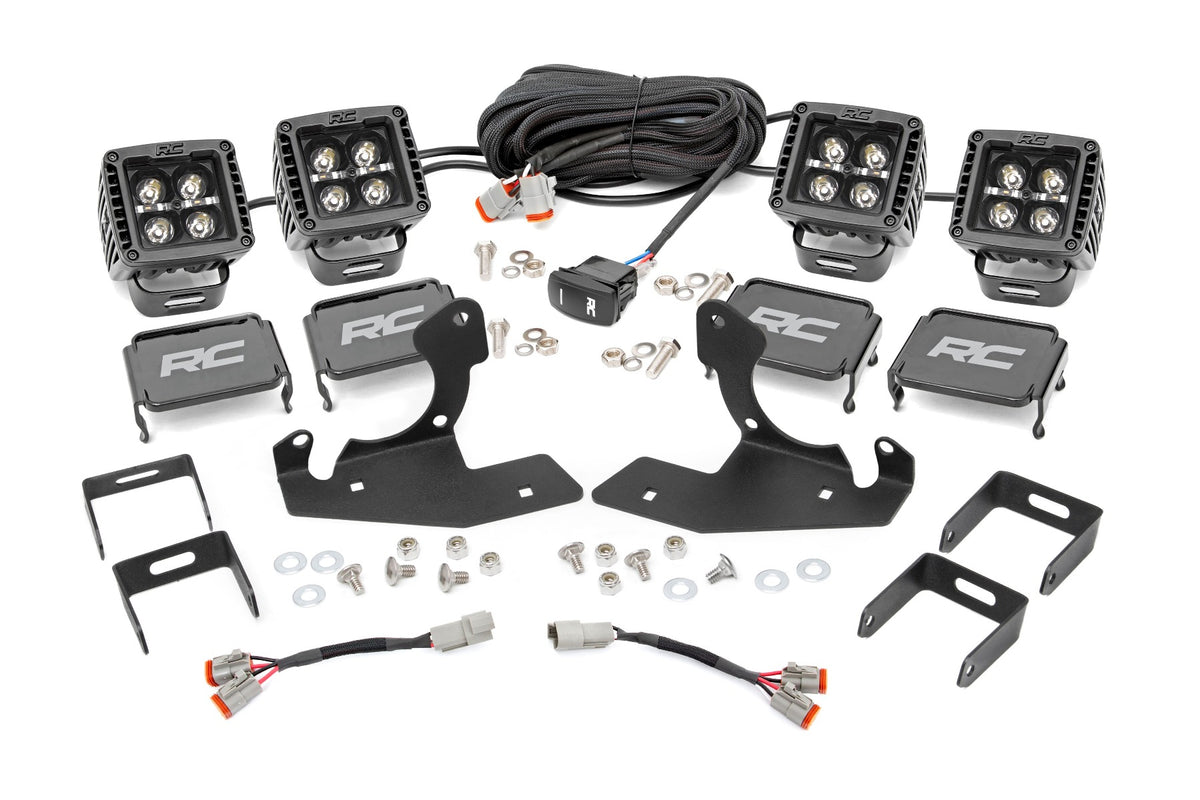 Rough Country 70762DRL LED Light Kit | Fog | 2" Black Pairs x2 | White DRL | Chevy Silverado 1500/2500HD/3500HD 2WD/4WD - Image 4