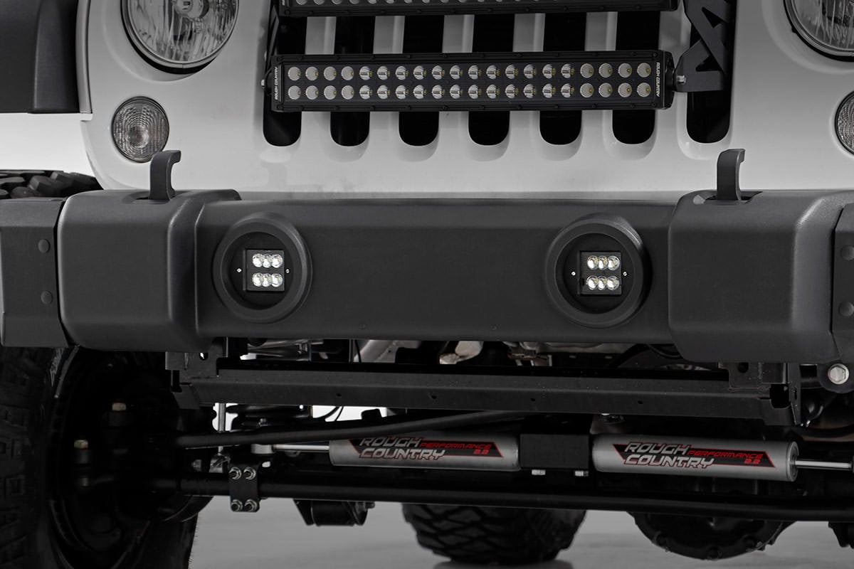 LED Light Kit | Fog Mount | 2" Black Pair | Jeep Wrangler JK/Wrangler Unlimited (10-18) - Lighting & Acc (Image 2 of 2)