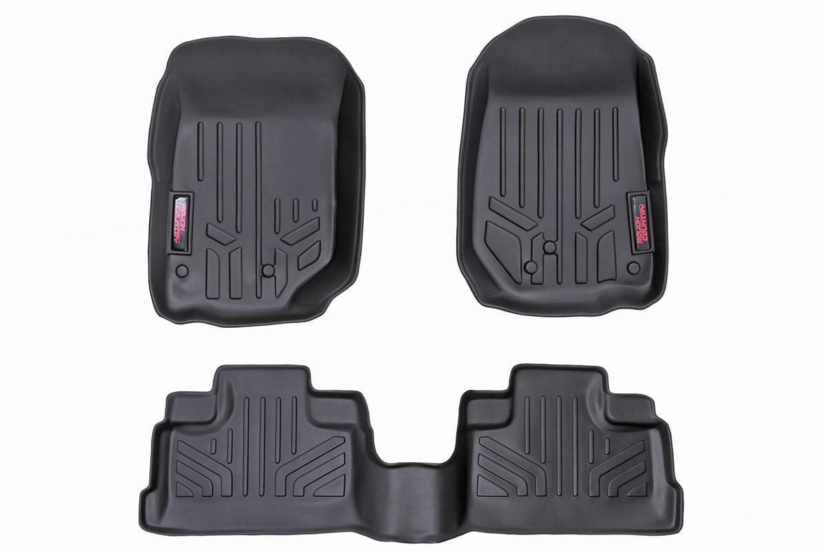 Rough Country 60712 Floor Mats | FR & RR | 4 Door | Jeep Wrangler Unlimited 2WD/4WD (2007-2013) - Image 1