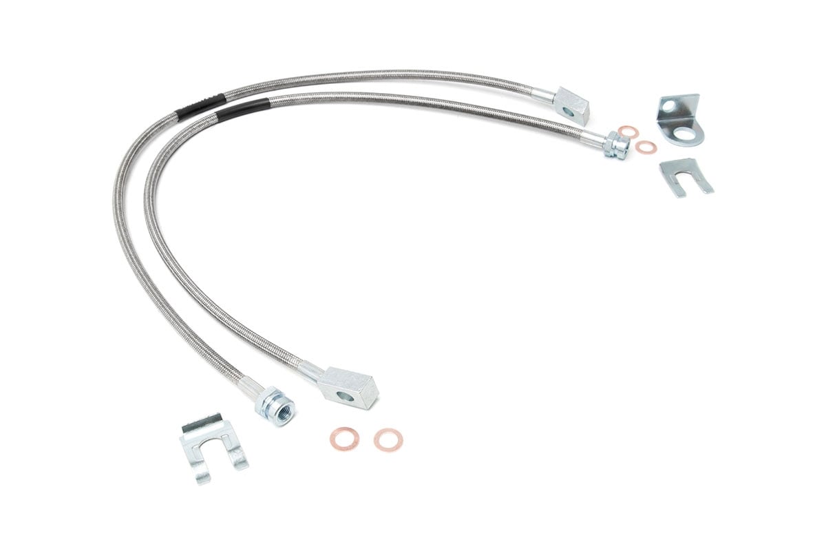 Brake Lines | Stainless | FR | 4-6" Lift | Jeep Cherokee XJ/Wrangler TJ/Wrangler Unlimited - Susp Accessories