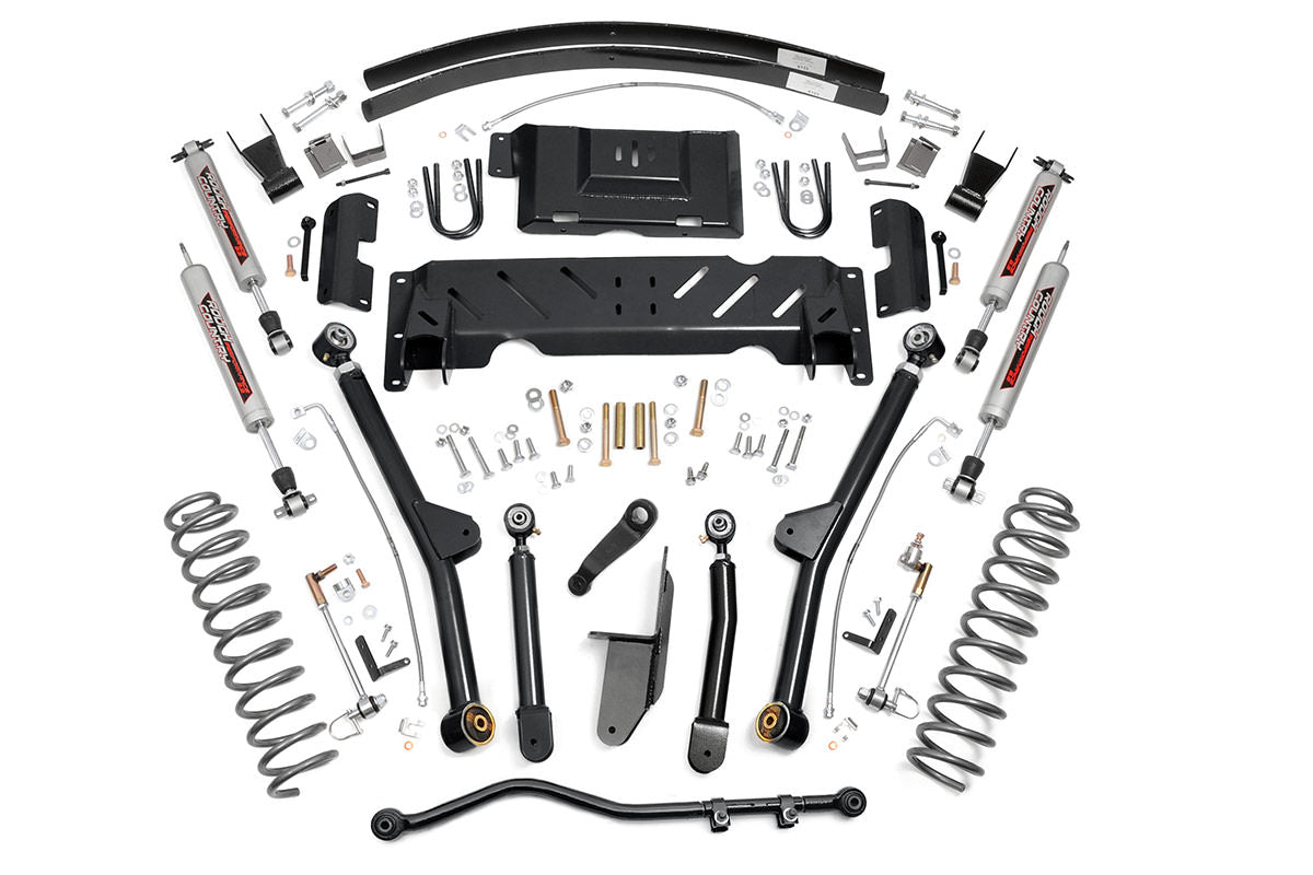 Rough Country 61622 4.5 Inch Lift Kit | Long Arm | AAL | NP242 | Jeep Cherokee XJ 4WD (1984-2001) - Image 2