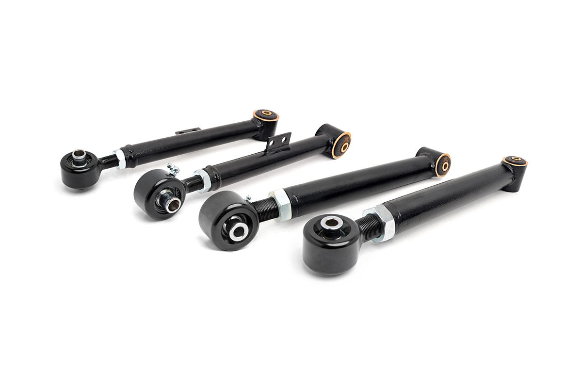 Rough Country 11910 X-Flex Control Arms | Rear | Upper & Lower | Jeep Wrangler TJ (97-06)/Wrangler Unlimited (04-06) - Image 1