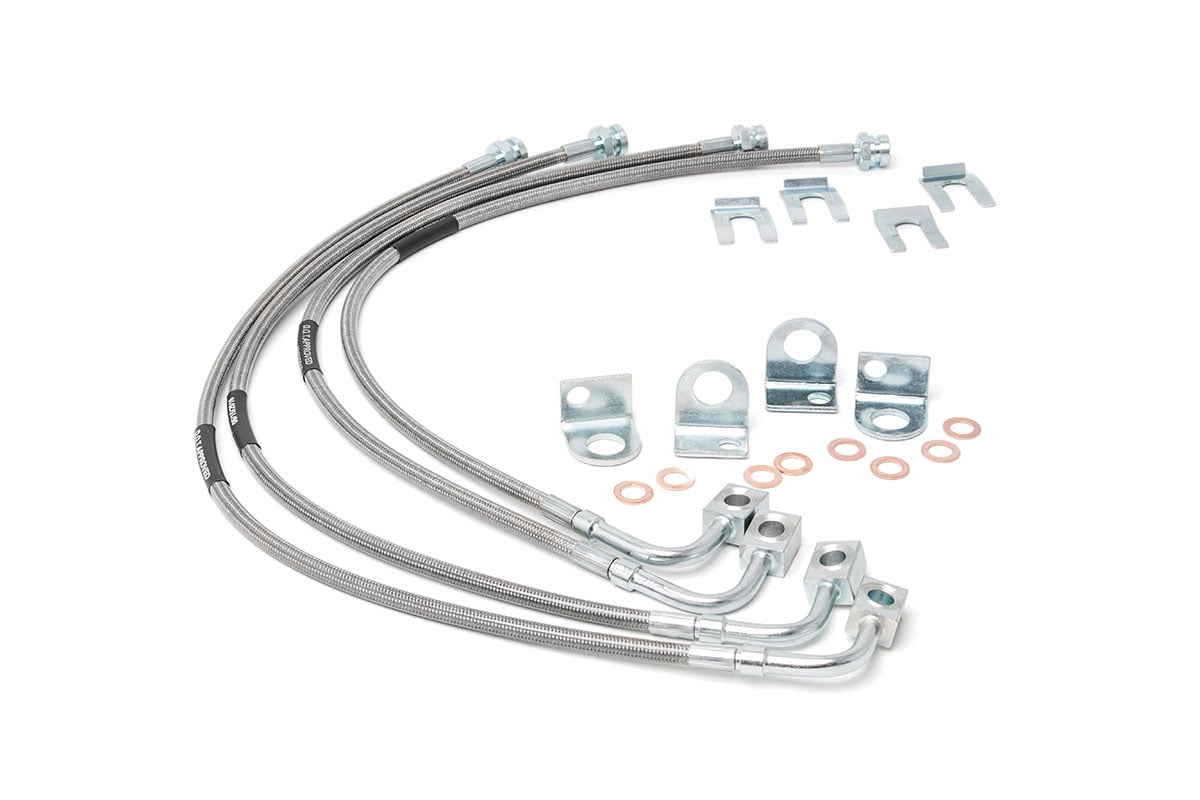 Brake Lines | Stainless | FR & RR | 4-6 Inch Lift | Jeep Wrangler JK/Wrangler Unlimited (07-18) - Susp Accessories