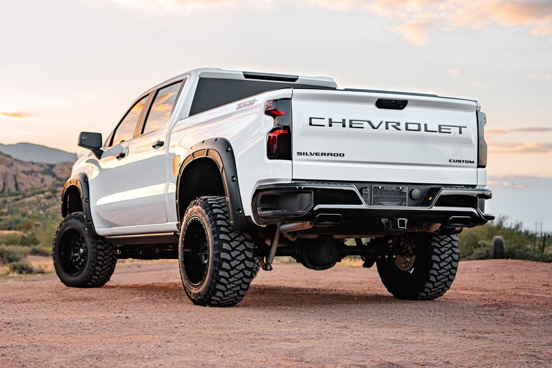 RC Defender Fender Flares | GXG Tungsten | Chevy Silverado 1500 2WD/4WD (19-26) (manufacturer page)