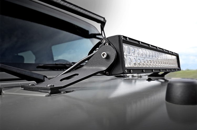 LED Light Mount | Hood | 20" | Jeep Wrangler JK/Wrangler Unlimited  (07-18) - Lighting & Acc (Image 3 of 5)