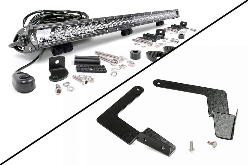 RC LED Light Kit | Lower Grille Mount | 30" Black Single Row | White DRL | Toyota Tacoma (16-23) (manufacturer page)
