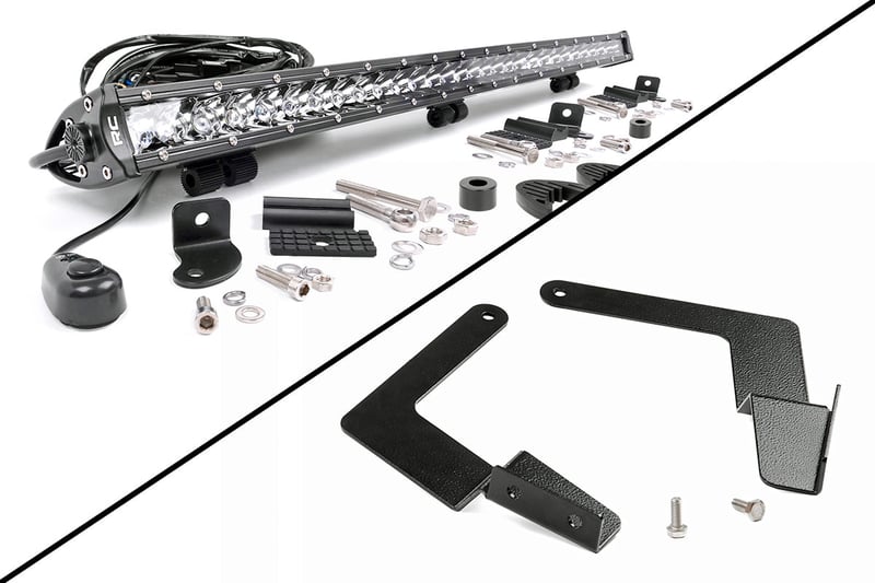 RC LED Light Kit | Lower Grille Mount | 30" Black Single Row | Toyota Tacoma (16-23) (manufacturer page)