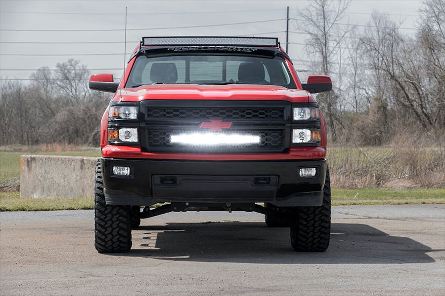 LED Light Kit | Behind Grille Mount | 30" Black Dual Row | White DRL | Chevy Silverado 1500 (14-15) - Lighting & Acc (Image 6 of 6)