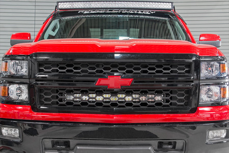 LED Light Kit | Behind Grille Mount | 30" Black Dual Row | White DRL | Chevy Silverado 1500 (14-15) - Lighting & Acc (Image 5 of 6)