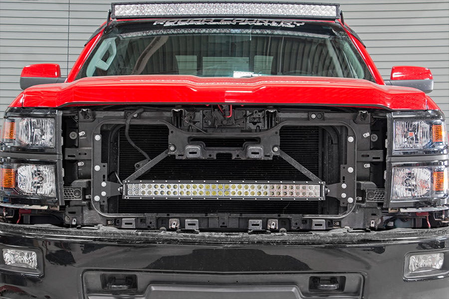 LED Light Kit | Behind Grille Mount | 30" Black Dual Row | White DRL | Chevy Silverado 1500 (14-15) - Lighting & Acc (Image 4 of 6)
