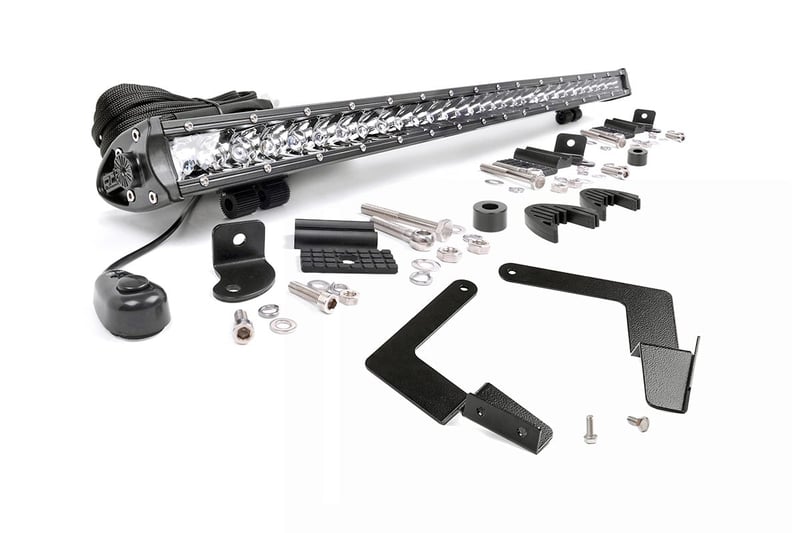 RC LED Light Kit | Lower Grille Mount | 30" Black Single Row | Toyota Tacoma (16-23) (manufacturer page)