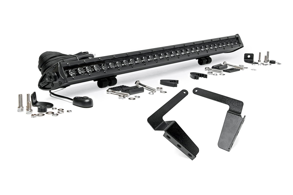 Rough Country 70657 LED Light Kit | Bumper Mount | 30" Black Single Row | Toyota Tundra (14-21) - Image 1